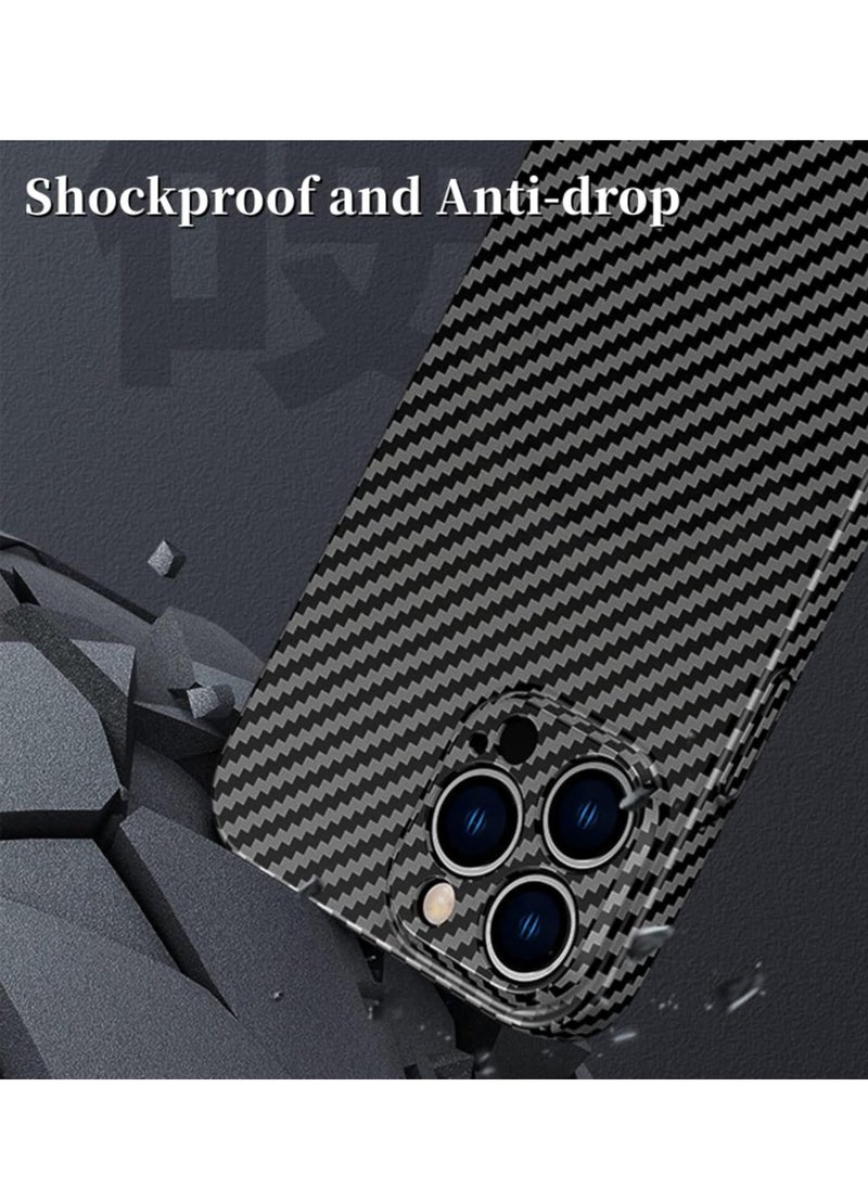 Raxoom Personality Handsome Light Thin Carbon Fiber Pattern PC Phone case Compatible with iPhone 15 Plus Unique Comfortable Cool Shockproof Back Cover - Image 2