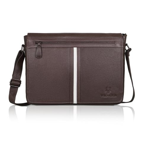 WildHorn Genuine Leather Laptop Messenger Bag for Men | Designed to Fit Laptops up to 14 Inches | Backed by a 1-Year Warranty (BROWN) - Image 2