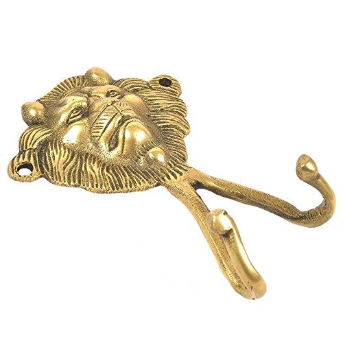 Indian-Shelf IndianShelf Brass Heavy Duty Decorative Vintage Key Holder, Key Wall Hooks for Hanging Coats, Jackets, Leash, Hat, Towel, Backpack, Purse, Handbag for Home Décor-Gold - Image 2