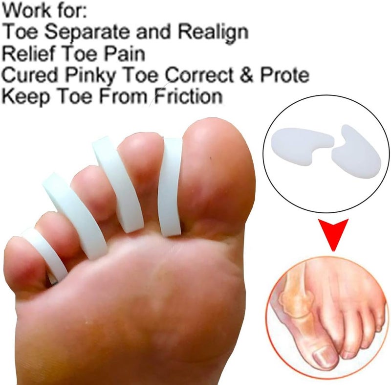 woobles 8 Pcs Gel Toe Spacer, Gel Toe Separators for Hammer Toe, Overlapping Relieve Pain Bunion Correctors Toe Spacers Gel Big Toe Straighteners for Hallux Valgus - Image 5