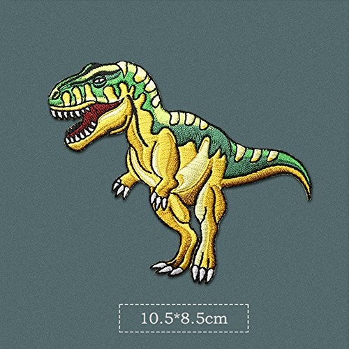 ZOOPOLR 2 Pcs Dinosaur World Iron On Patches for Backpacks, Hats, DIY Sew on Applique Patch, Vintage Embroidered Patches for Repair Clothes, Jackets, Jeans (Tyrannosaurus Rex) - Image 2