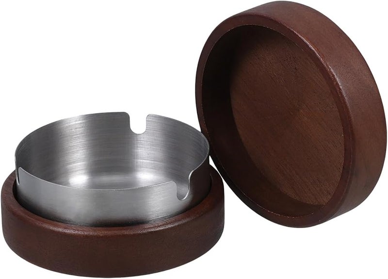 منفضة سجائر محمولة مقاومة للرياح بغطاء وبطانة من الفولاذ المقاوم للصدأ للاستخدام الداخلي والخارجي - Image 2