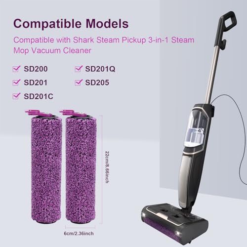 JoaSinc SD201 Brush Roller for Shark Steam Pickup 3in1 Steam Mop SD200SD201SD201CSD201QSD205 Vacuum Cleaner 3 Brush Roll 1 Cleaning Tool Replacement Parts Accessories Kit - Image 3
