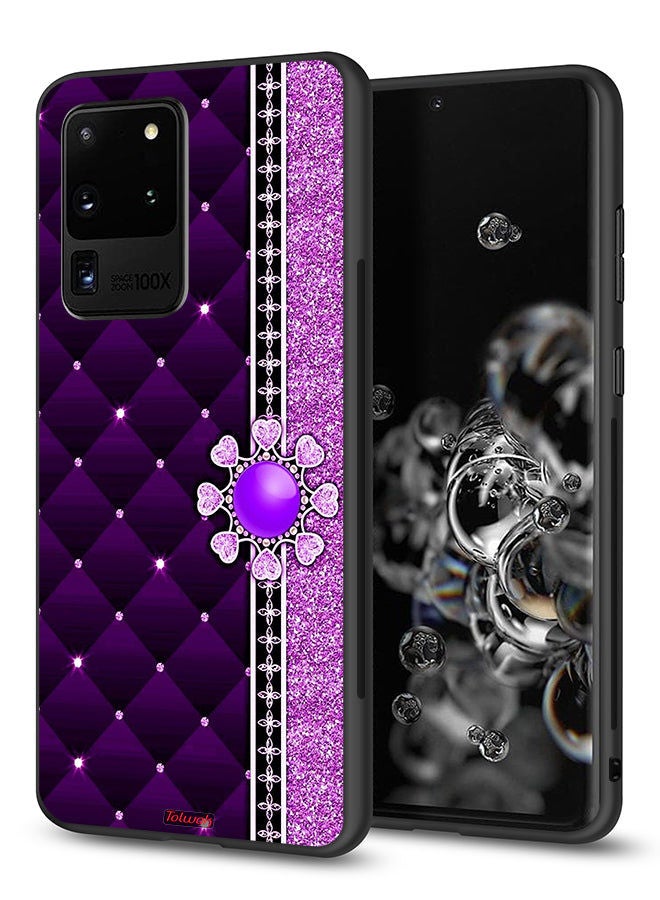 Tolwak Samsung Galaxy S20 Ultra 5G Protective Case Cover Glitter Hearts - Image 1
