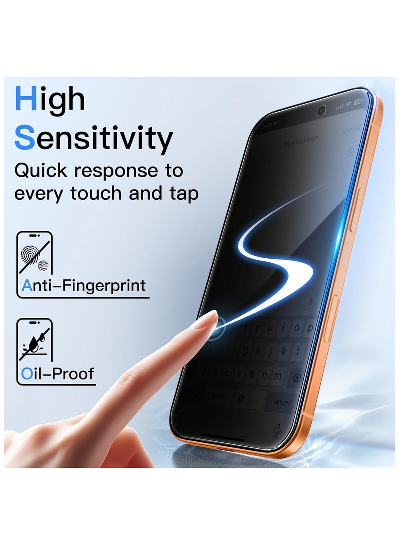 ARMOR Privacy Screen Protector for Apple iPhone 17 Pro Max 6.9 Inch Black Privacy Filter Anti-Spy Film for Everyday Use and Outdoor Protection - Image 4