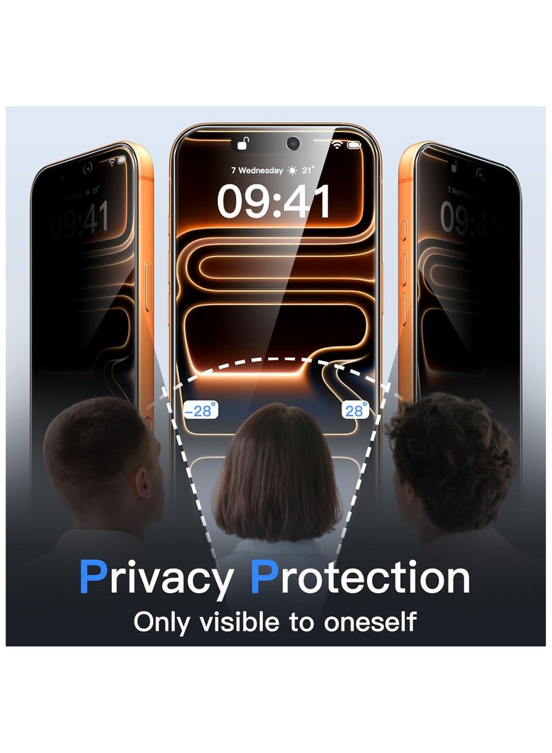 ARMOR Privacy Screen Protector for Apple iPhone 17 Pro Max 6.9 Inch Black Privacy Filter Anti-Spy Film for Everyday Use and Outdoor Protection - Image 3