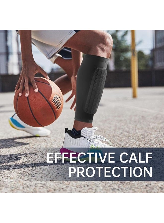 Football Shin Guards Pads Sleeves,1Pair Shins Brace Sleeve with Long Honeycomb Pad, Antislip Collision Avoidance Protector for Soccer, Calf Protective Crashproof Guard for Men and Youth（Size L） - Image 5