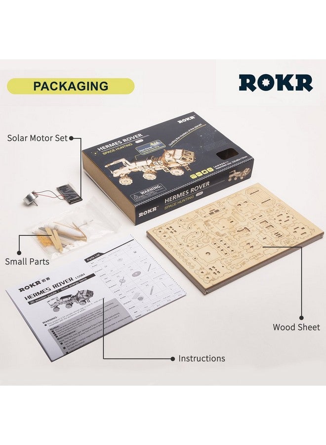 ROKR Assemble Solar Energy Powered Cars-Moveable 3D Wooden Puzzle Toys-Funny Teaching Educational-Home Deco-Model Building Sets-Best Christmas,Birthday Gift For Boys,Children,Adult (Curiosity Rover) - Image 4