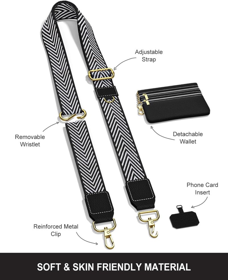 KHOLAD Phone Wrist Strap with Zipped Pouch Clip & Go Strap for Mobile with Leather Wallet Crossbody Adjustable Buckle Chain Lanyard - Comfortable & Durable Accessory for Stylish Women - Image 3