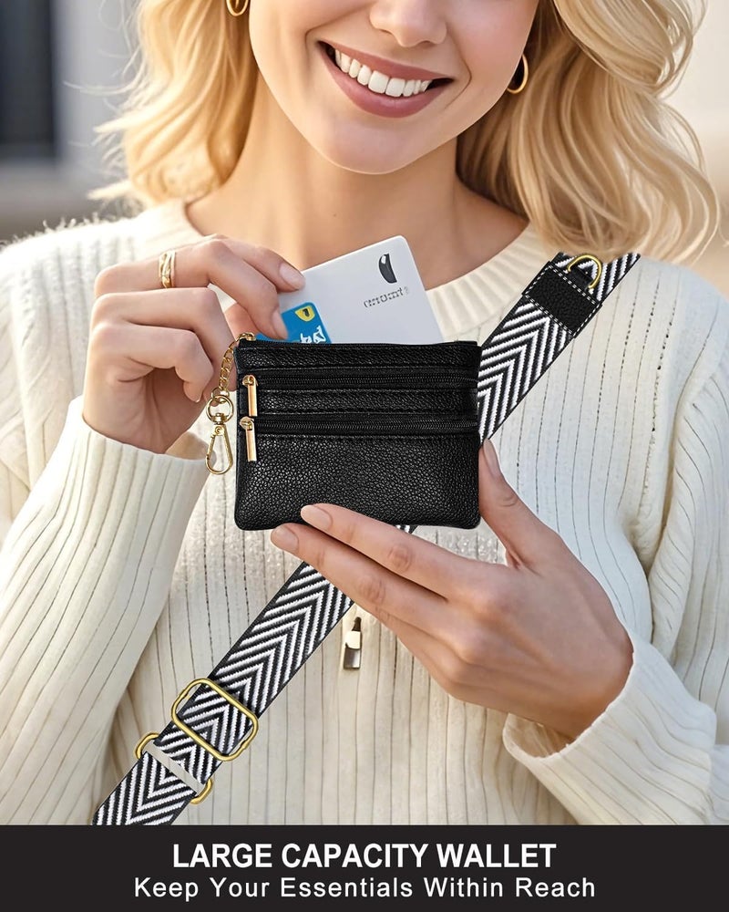 KHOLAD Phone Wrist Strap with Zipped Pouch Clip & Go Strap for Mobile with Leather Wallet Crossbody Adjustable Buckle Chain Lanyard - Comfortable & Durable Accessory for Stylish Women - Image 5