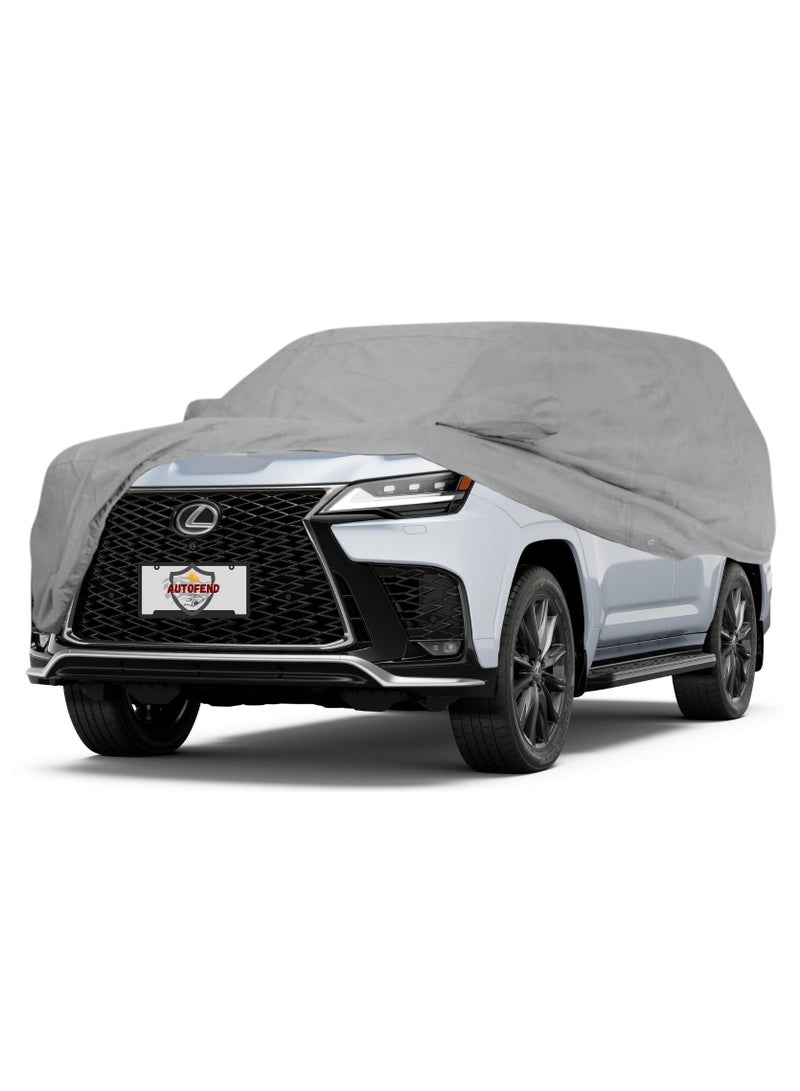 Zipporah All Weather Premium Lightweight 6-Layers Protective Car Cover 210T Compatible for 2003-2025 Toyota Land Cruiser and Lexus LX  with Left Driver Side Door Zipper, Security Lock and Mirror Pockets - Image 4