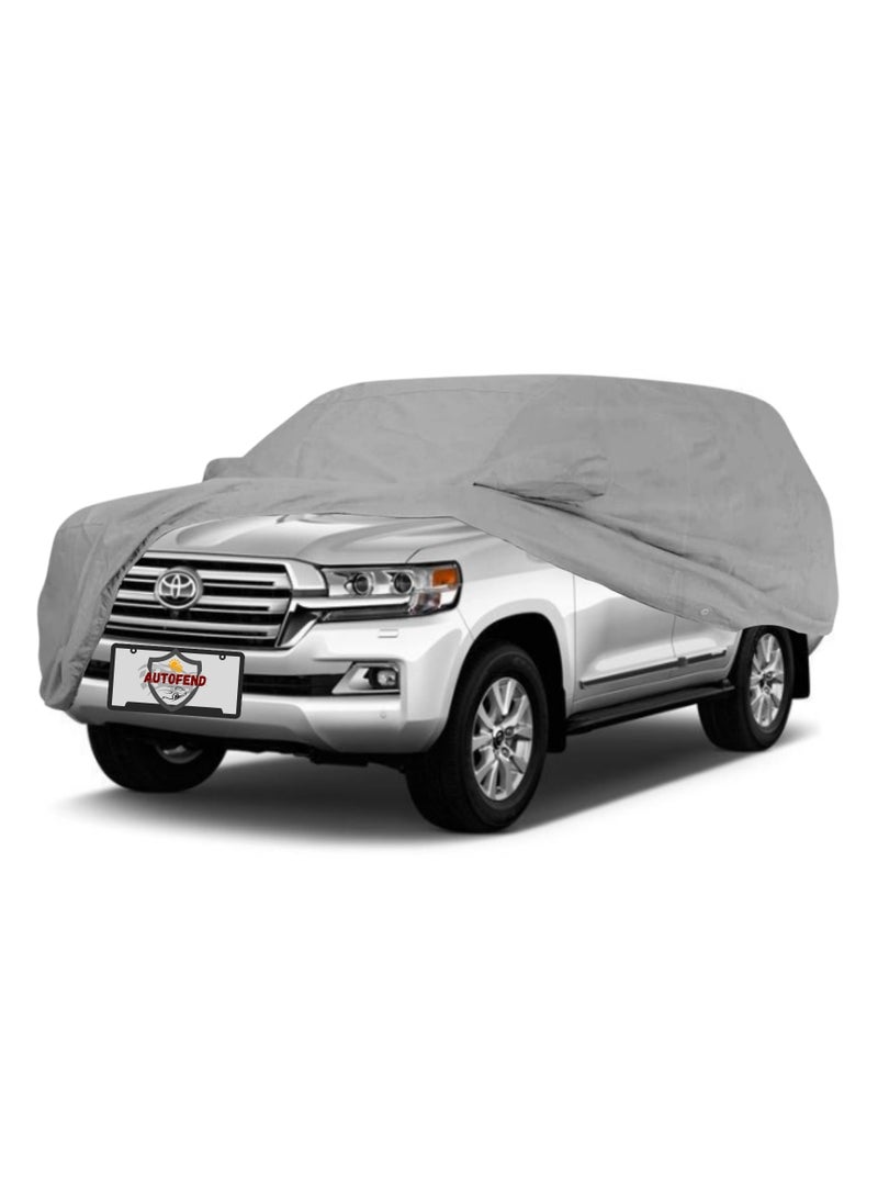 Zipporah All Weather Premium Lightweight 6-Layers Protective Car Cover 210T Compatible for 2003-2025 Toyota Land Cruiser and Lexus LX  with Left Driver Side Door Zipper, Security Lock and Mirror Pockets - Image 3