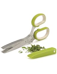 RSVP International RSVP International (SNIP) Stainless Steel 5 Blade Herb Scissors, Green/White | Cut, Chop, Mince & Snip Herbs | Easy &  - Image 1