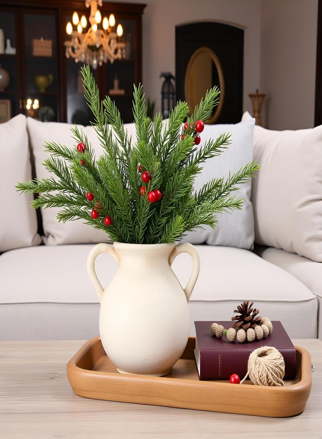 LUKA Antique Ceramic Vase with 2 Handle,6.7 inches Rustic Vase Minimalist Decor, Decorative Vases for Home Decor, Table, Living Room, Shelf, Christmas Decoration(Small,White) - Image 3