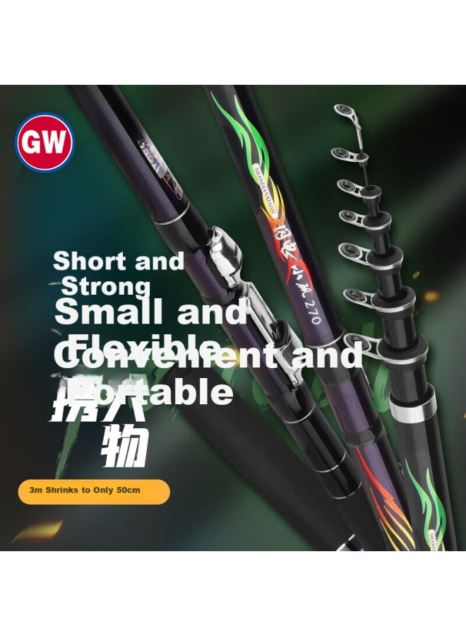 Gw Fishing Rod, 2.7 Meters, Lightning Small Rock Short Section Rock Rod, Sliding Float Rock Fishing Rod, Ultra-light And Ultra-hard, Hand And Sea Dual-use Casting Rod, Fishing Tackle - Image 1