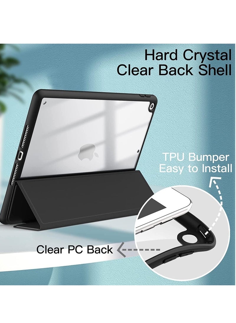 JAJEEK Protective Case for iPad 10.2 inch (9th/8th/7th Gen, 2021/2020/2019) – Slim Tablet Cover with Pencil Holder, Clear Back Shell, Shockproof Design (Black) - Image 4