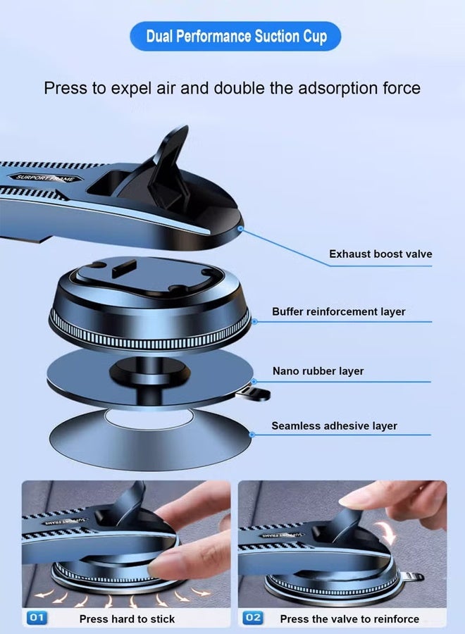 dida-cosmos Car Mobile Holder Ultra-Stable with Strong Suction Cup for Dashboard Windshield Air Vent Compatible with 4.5-7.2 Inch Smartphones iPhone 16 15 Galaxy S24 S23 Xiaomi Black for Daily Use Driving - Image 5