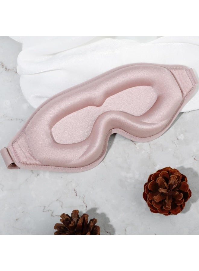 kunshao Silk Sleep Mask 3D Stereo Deep Sleep Eye Mask Comfortable Adjustable Cute Block Out Light Eye Covers for Man and Woman All Night Sleep - Image 1