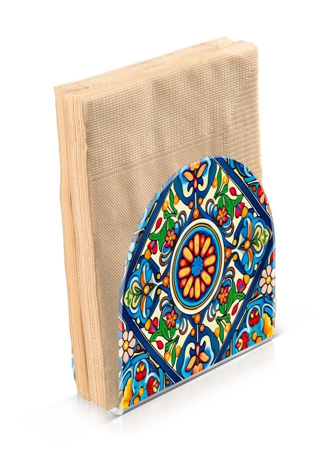 SDMKA Colorful Mexican Style Napkin Holder, 1 Pack Acrylic Napkin Dispenser, Modern Decorative Accessory for Table, Kitchen, Countertop - Image 2