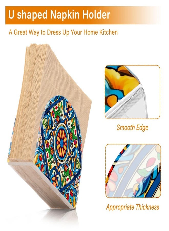 SDMKA Colorful Mexican Style Napkin Holder, 1 Pack Acrylic Napkin Dispenser, Modern Decorative Accessory for Table, Kitchen, Countertop - Image 4