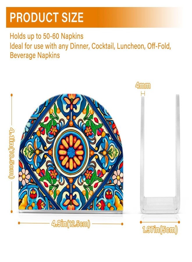 SDMKA Colorful Mexican Style Napkin Holder, 1 Pack Acrylic Napkin Dispenser, Modern Decorative Accessory for Table, Kitchen, Countertop - Image 3