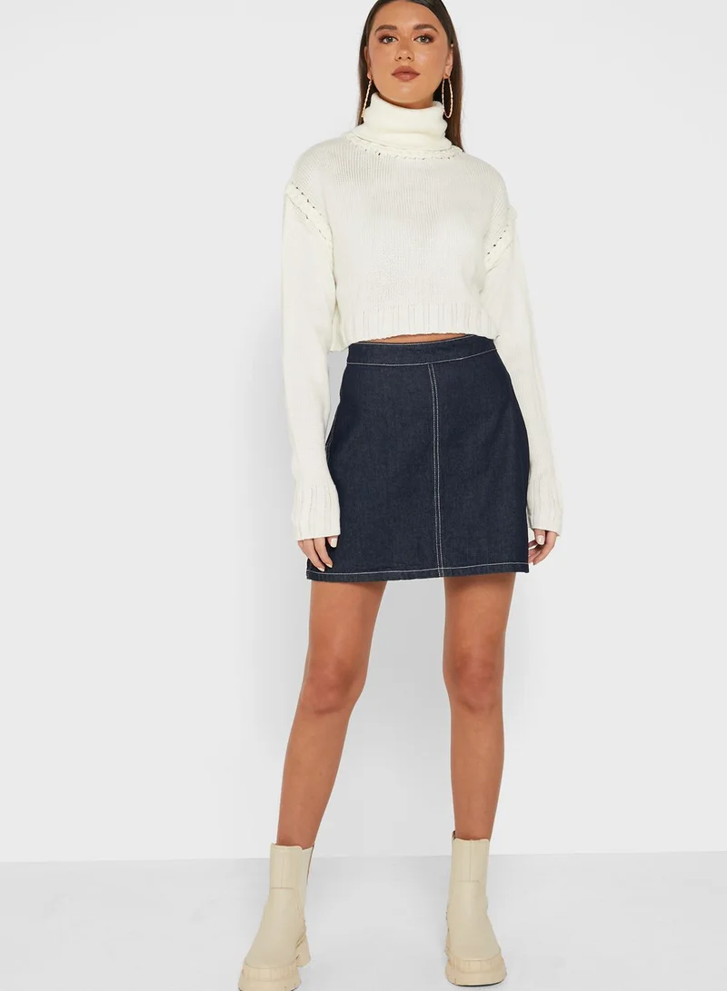 Missguided Pleated Crop Sweater