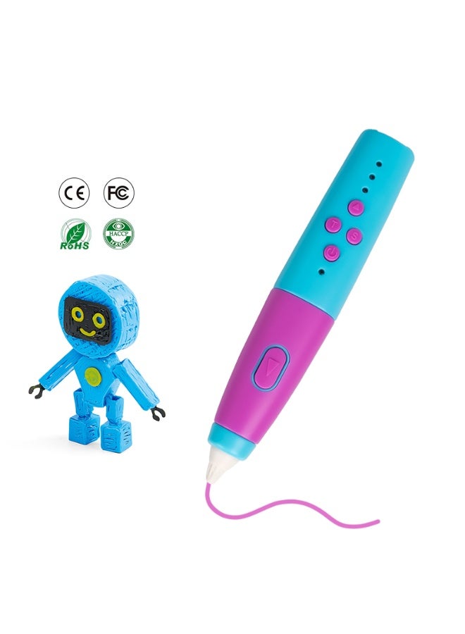 3 د الطباعة القلم للأطفال-آمنة وسهلة الاستخدام درجة حرارة منخفضة 3 د قلم رسم مع خيوط جيش التحرير الشعبى الصينى ، لعبة تعليمية وهدية للإبداع - Image 1