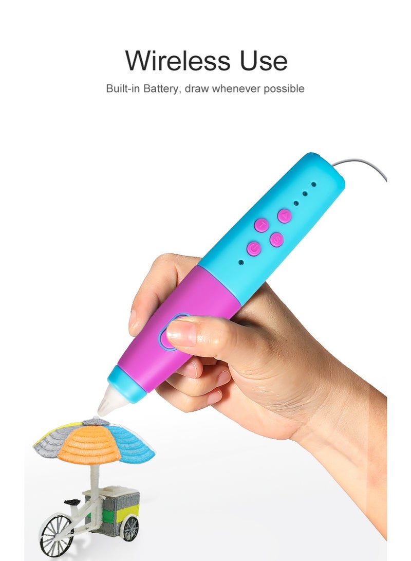 3 د الطباعة القلم للأطفال-آمنة وسهلة الاستخدام درجة حرارة منخفضة 3 د قلم رسم مع خيوط جيش التحرير الشعبى الصينى ، لعبة تعليمية وهدية للإبداع - Image 4