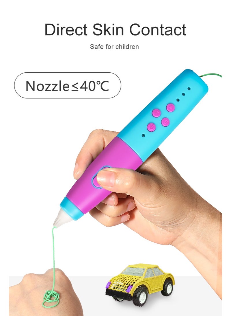 3 د الطباعة القلم للأطفال-آمنة وسهلة الاستخدام درجة حرارة منخفضة 3 د قلم رسم مع خيوط جيش التحرير الشعبى الصينى ، لعبة تعليمية وهدية للإبداع - Image 3