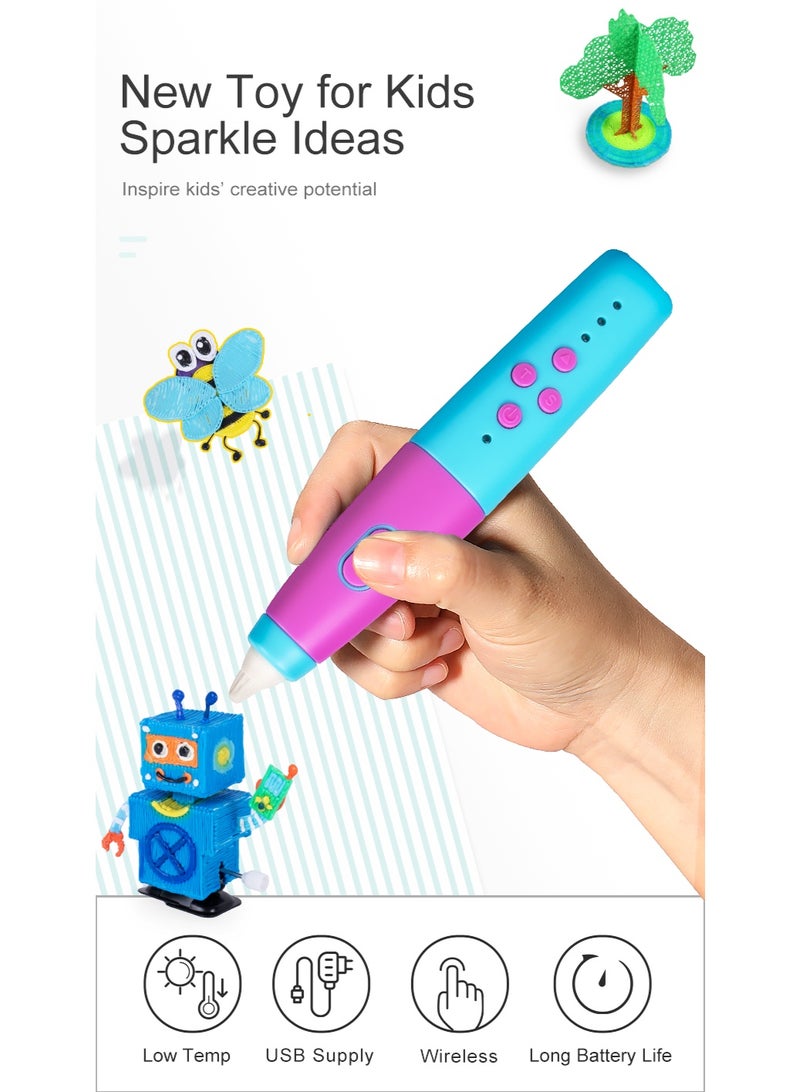 3 د الطباعة القلم للأطفال-آمنة وسهلة الاستخدام درجة حرارة منخفضة 3 د قلم رسم مع خيوط جيش التحرير الشعبى الصينى ، لعبة تعليمية وهدية للإبداع - Image 2