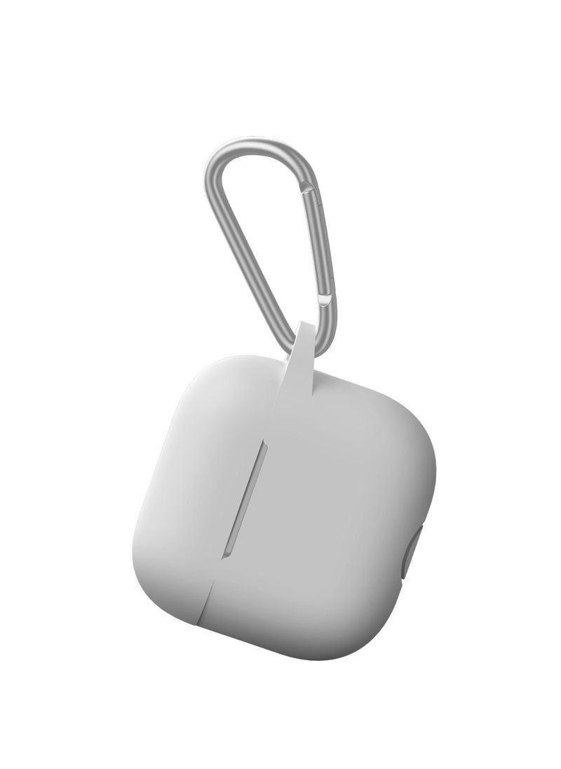 GREEN LION Berlin series Silicone Case for AirPods 4 / Shock Absorbent / 360° Full Protection / Washable Material / Portable Metal Carabiner / Skin Friendly Silicone - White  - Image 5