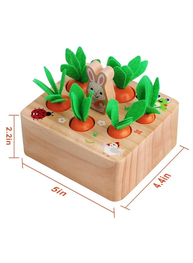SKYFIELD Carrot Harvest Game Wooden Toy for Baby Boys and Girls 1 2 3 Year Old, Educational Shape Sorting Matching Puzzle Gift Toy with 7 Sizes Carrots.Great Montessori Toy for Toddlers 1-3 - Image 1