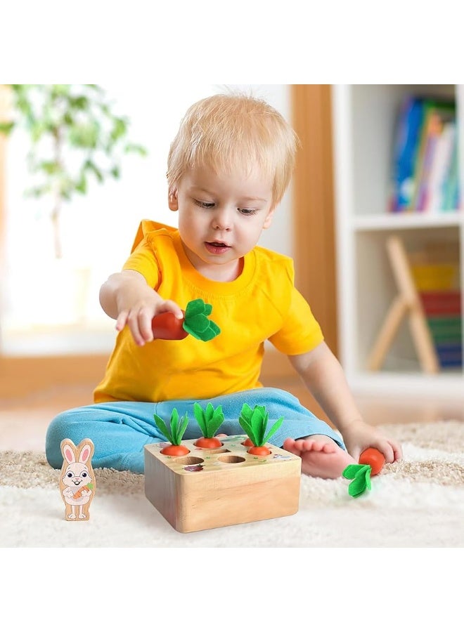 SKYFIELD Carrot Harvest Game Wooden Toy for Baby Boys and Girls 1 2 3 Year Old, Educational Shape Sorting Matching Puzzle Gift Toy with 7 Sizes Carrots.Great Montessori Toy for Toddlers 1-3 - Image 3