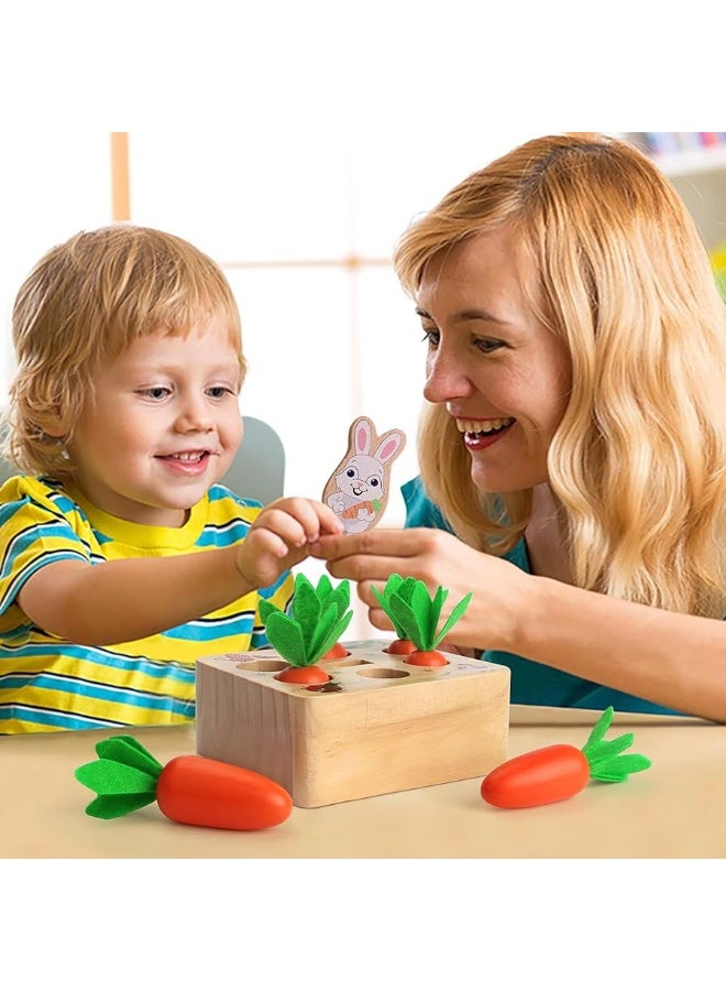 SKYFIELD Carrot Harvest Game Wooden Toy for Baby Boys and Girls 1 2 3 Year Old, Educational Shape Sorting Matching Puzzle Gift Toy with 7 Sizes Carrots.Great Montessori Toy for Toddlers 1-3 - Image 5