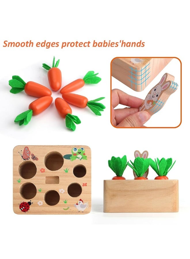 SKYFIELD Carrot Harvest Game Wooden Toy for Baby Boys and Girls 1 2 3 Year Old, Educational Shape Sorting Matching Puzzle Gift Toy with 7 Sizes Carrots.Great Montessori Toy for Toddlers 1-3 - Image 4