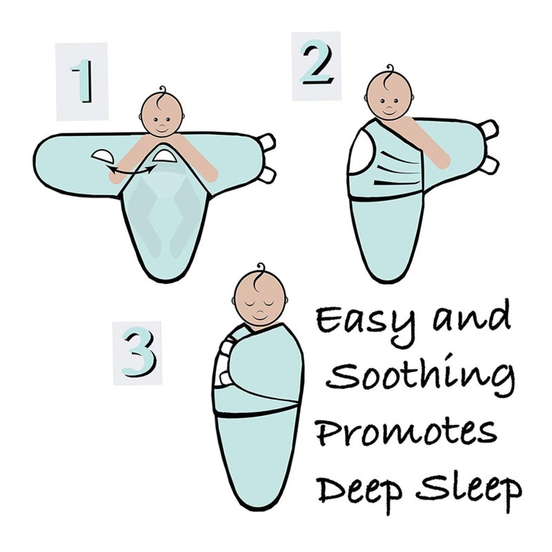 Newborn Sleep Sack Swaddle Blanket Comfy Breathable 2 Pack Blue - Image 4