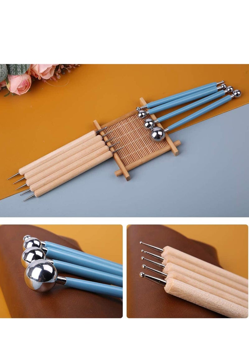 SYOSI Dotting Tools Ball Styluses Pen Set for Rock Painting, Pottery Clay Modeling Embossing Nail Art Flower Decorating Sugar Craft Model DIY Tool 9 PCS  - Image 5