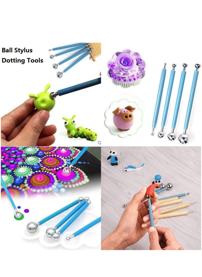 SYOSI Dotting Tools Ball Styluses Pen Set for Rock Painting, Pottery Clay Modeling Embossing Nail Art Flower Decorating Sugar Craft Model DIY Tool 9 PCS  - Image 3