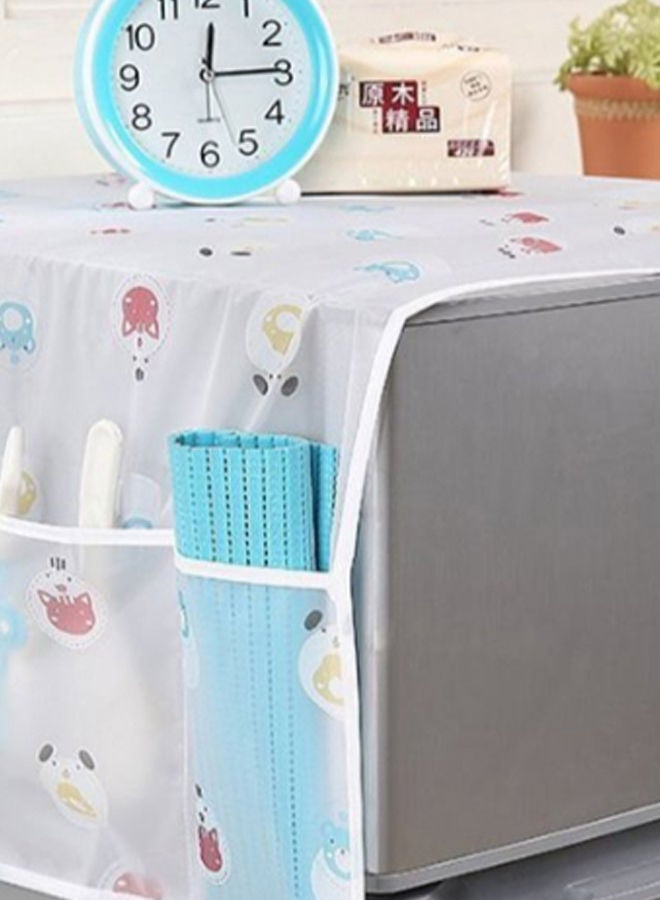 NIBEMINENT Cartoon Bear And Kitten Pattern Refrigerator Dust Cover Multicolour - Image 2