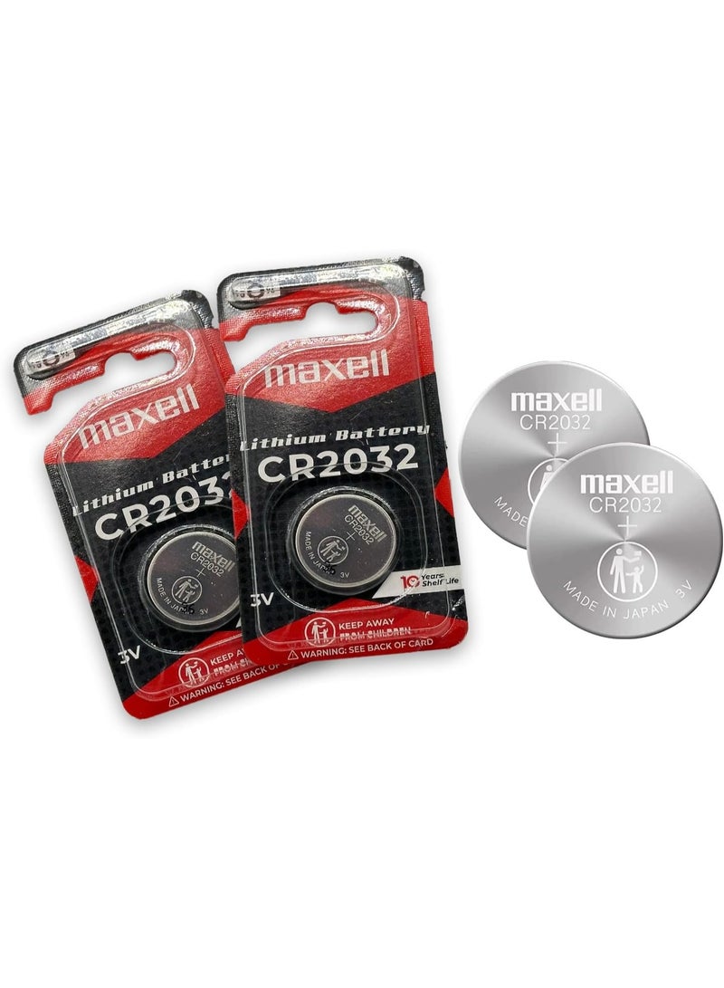 Maxell 2-Pieces Maxell CR2032 Lithium 3V Japan Batteries