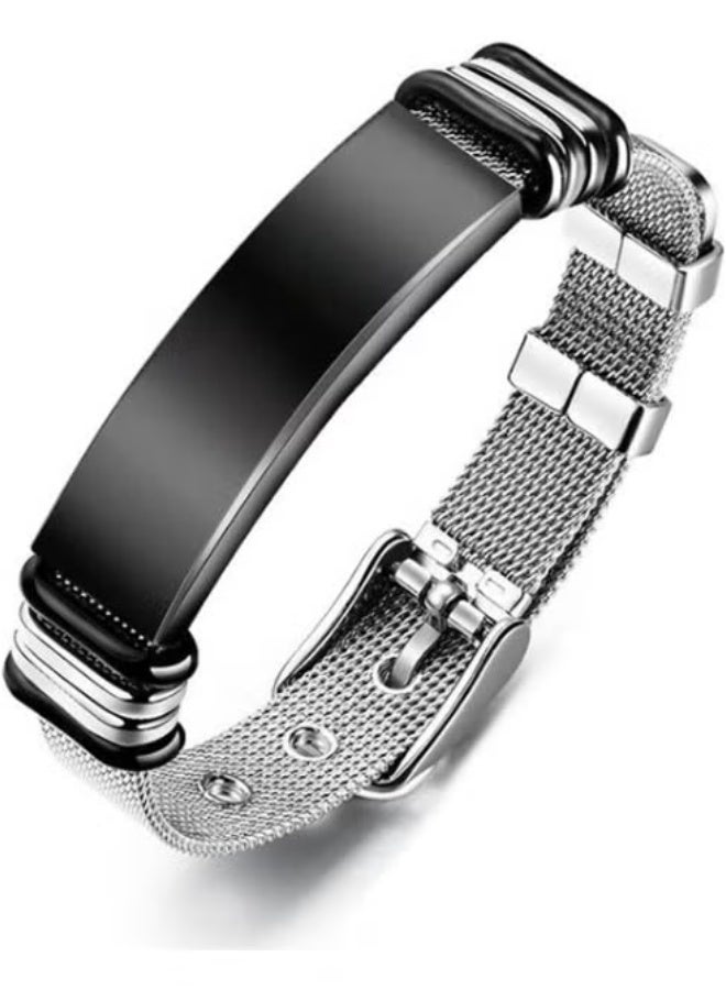 Chavin Braided Steel Cord Men's Bracelet EB57 - Image 1