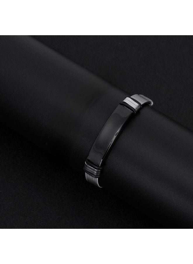 Chavin Braided Steel Cord Men's Bracelet EB57 - Image 4