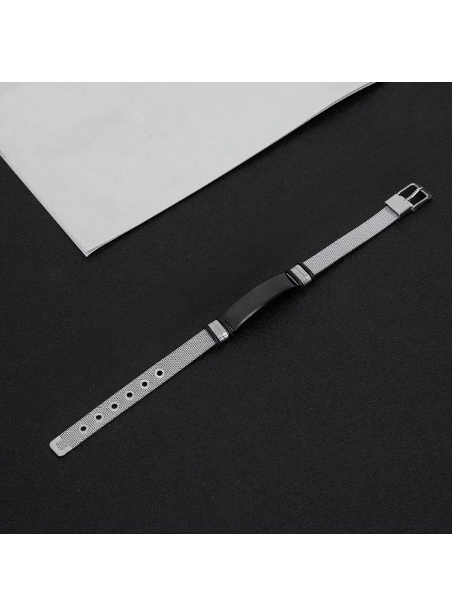 Chavin Braided Steel Cord Men's Bracelet EB57 - Image 3