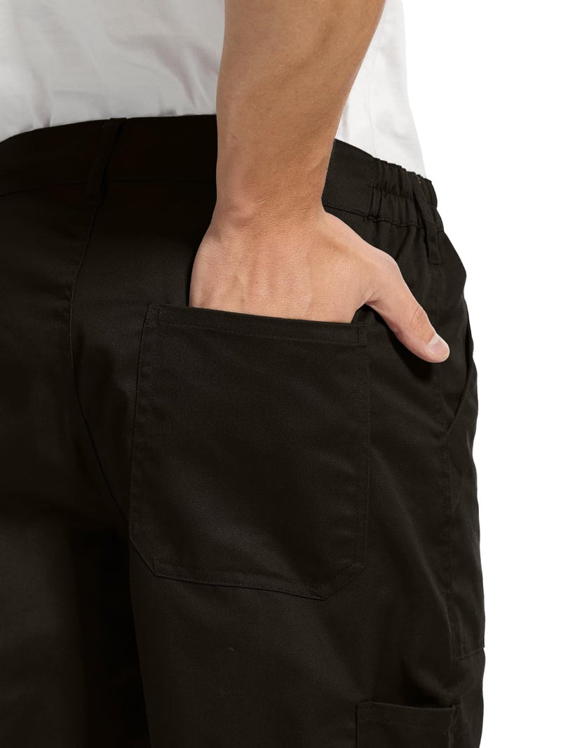 WORK IDEA Men's Relaxed Fit Work Pants Lightweight for Painter, Decoration, Black, XL - Image 4