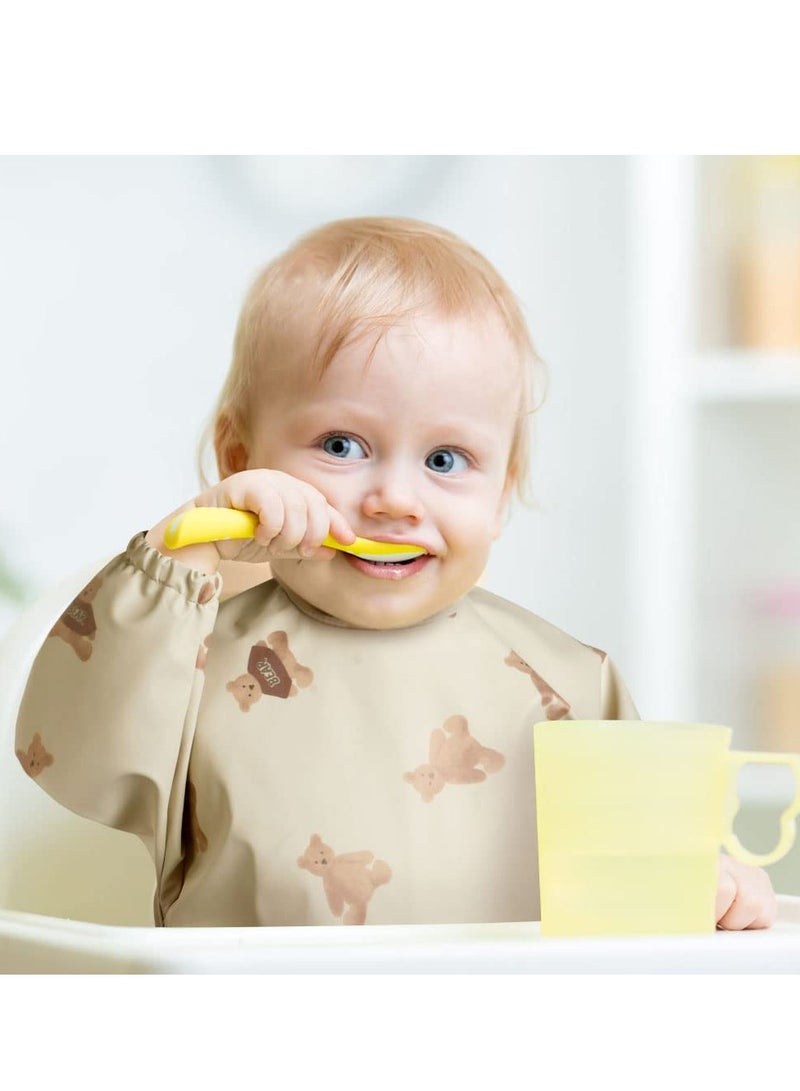 KASTWAVE Baby Weaning Bibs, Coverall Weaning Bib, PU Feeding Bibs With Long Sleeves, Waterproof Toddler Bibs Easy to Clean, Soft and Skin-Friendly Material - Image 5