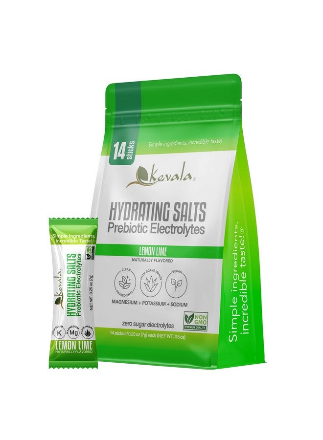 Kevala مسحوق الكهارل كيفالا - عبوات ترطيب بدون سكر مع إنولين الأغاف البريبايوتيك، ليمون ليم، 14 حبة - Image 1