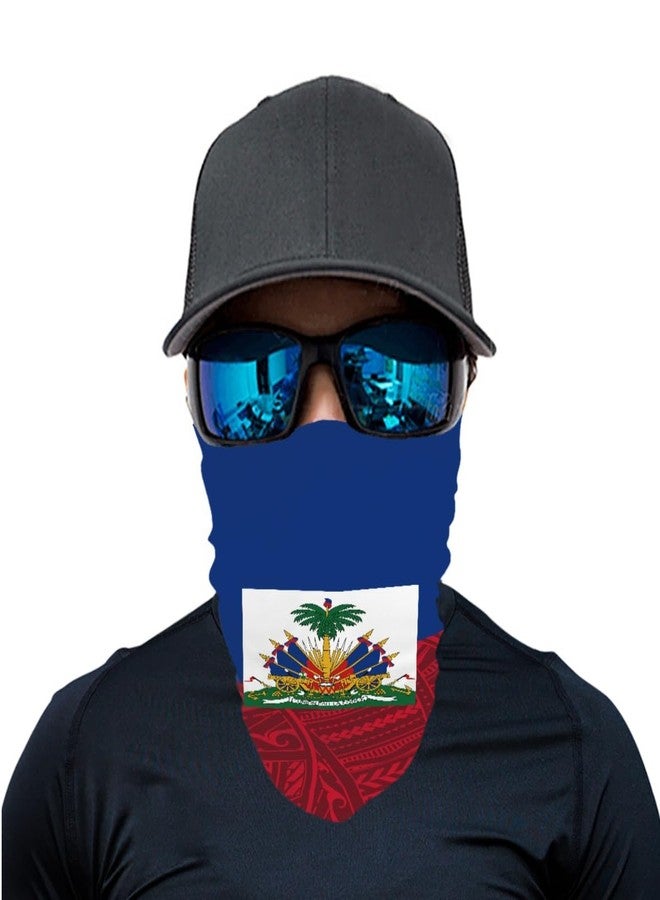 GLUDEAR Flag Seamless Bandana Headband Headwear Balaclava Head Wrap Scarf Neck,Haitian Flag Polynesian Haiti - Image 2