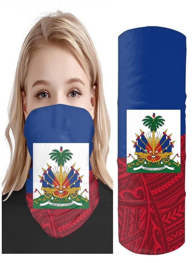 GLUDEAR Flag Seamless Bandana Headband Headwear Balaclava Head Wrap Scarf Neck,Haitian Flag Polynesian Haiti - Image 3