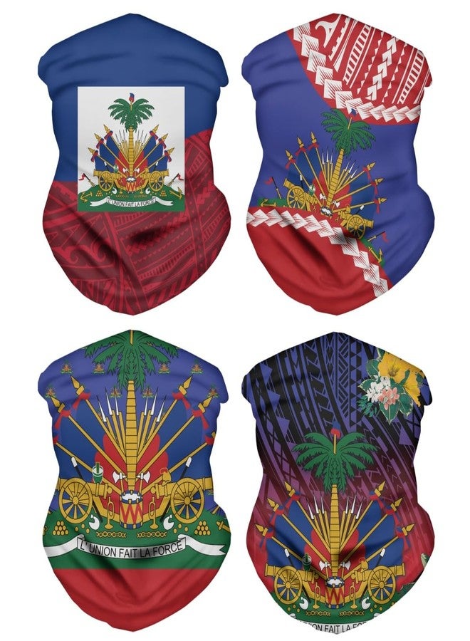 GLUDEAR Flag Seamless Bandana Headband Headwear Balaclava Head Wrap Scarf Neck,Haitian Flag Polynesian Haiti - Image 1