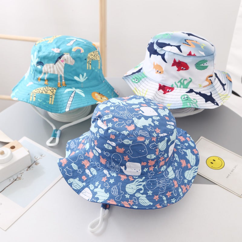 Children'S Hat Boy'S Summer Baby Fisherman Hat Thin Korean Style Middle And Big Children'S Sunshade Big Brim Girls' Fashion Trendy - Image 2